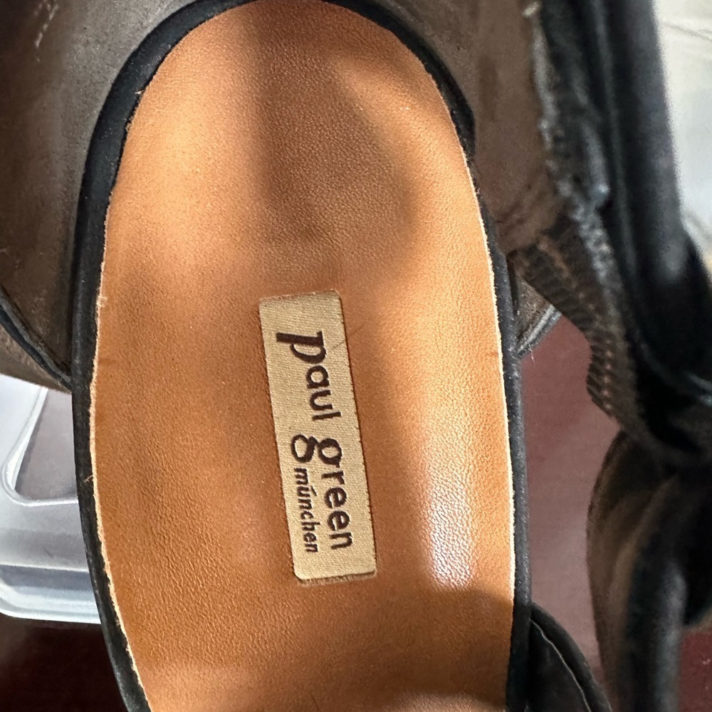 Paul Green Black Heels with Modern Straps - Picture 3 of 10